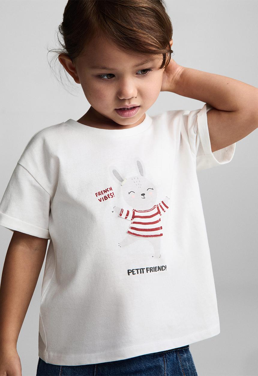 MANGO - T-shirt petit - natural