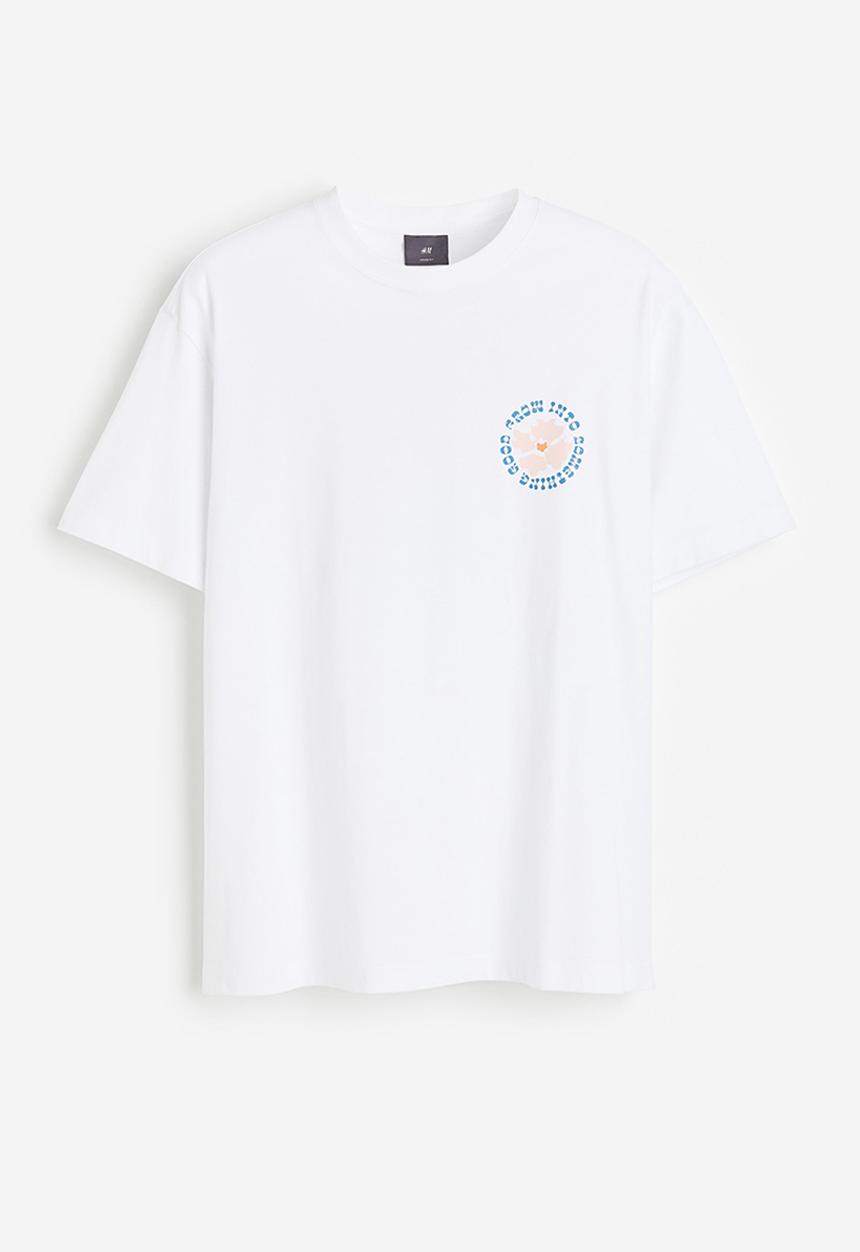 H&M - Loose fit printed t-shirt - white