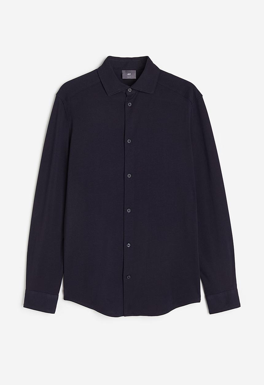 H&M - Slim fit pima cotton shirt - blue