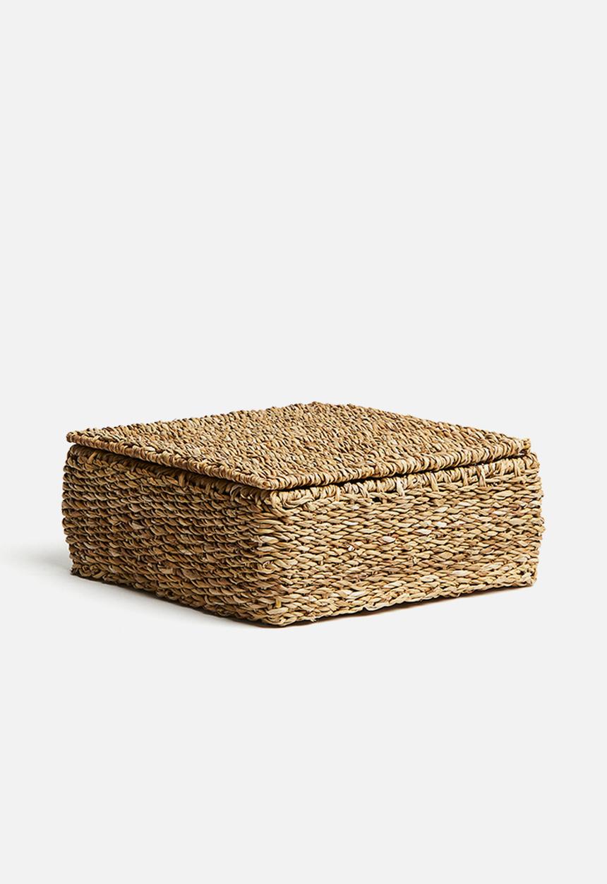 H&M - Seagrass storage basket with dividers - beige