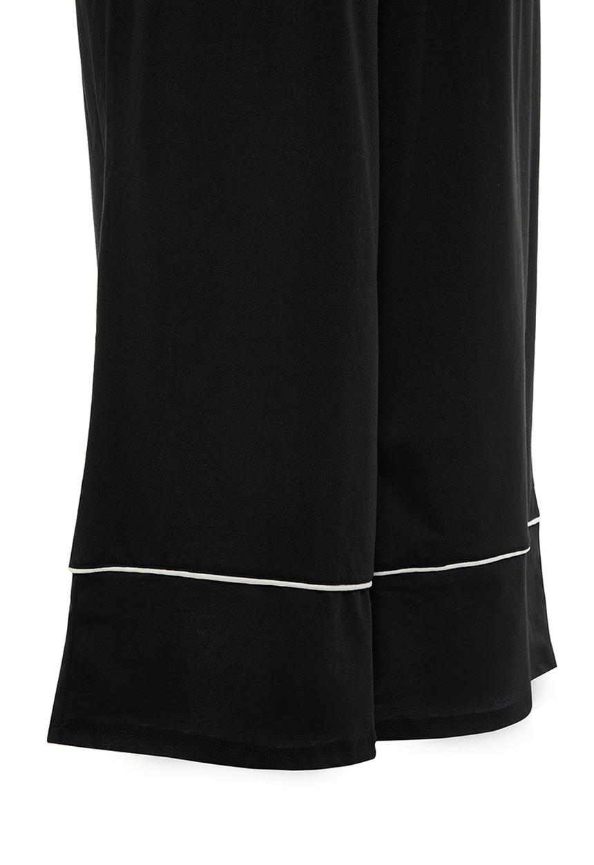 Trendyol - Plus Printed Wide Leg Crop Boy Knitted Pajamas Set - Black