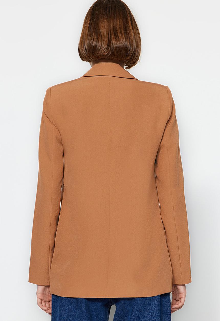 Trendyol - Regular Woven Blazer Jacket with Lining Detail - Camel