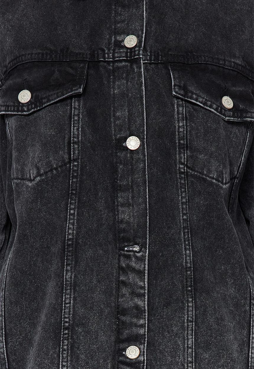 Trendyol - Oversize trucker denim jacket - black