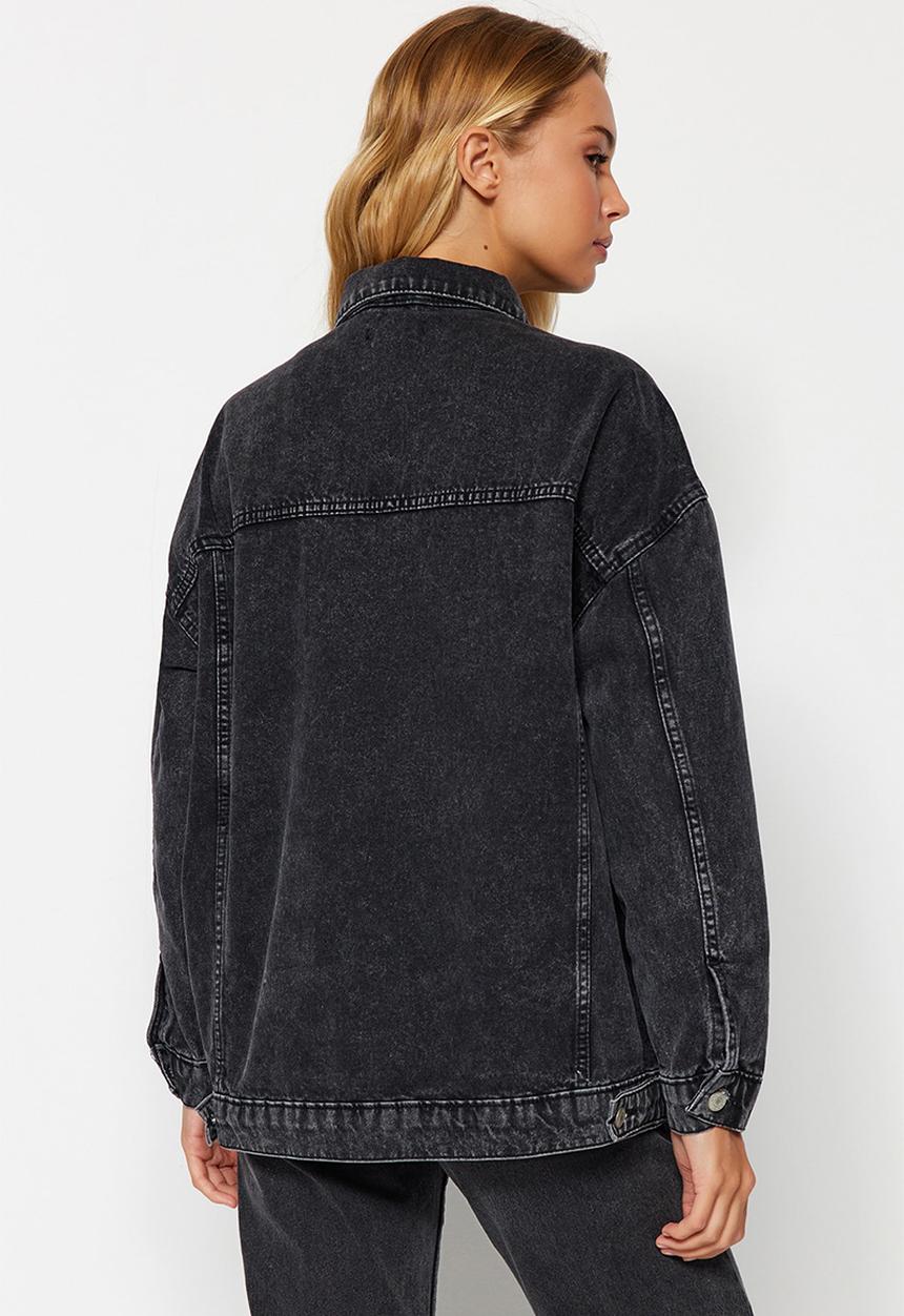 Trendyol - Oversize trucker denim jacket - black