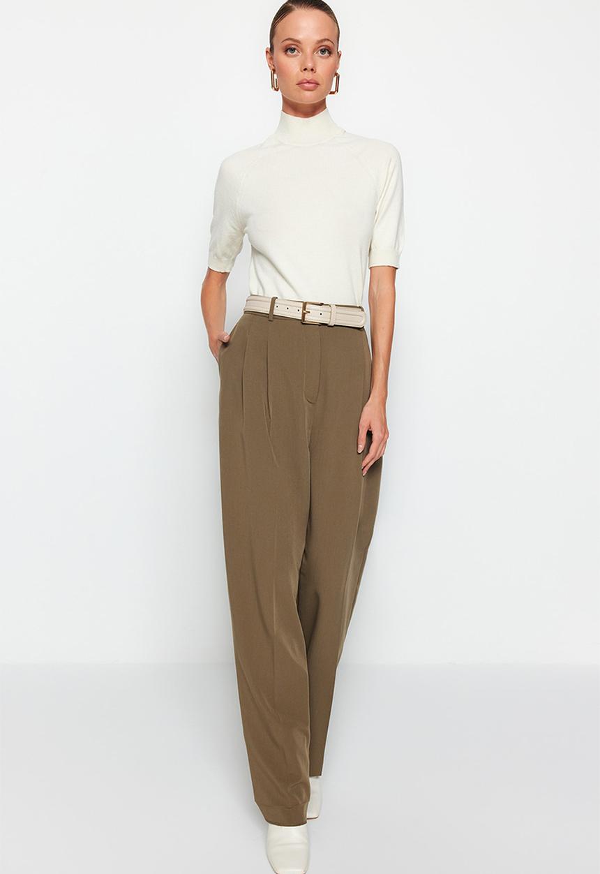 Trendyol - Premium Yarn Special Yarn Basic Knitwear Blouse with Soft Touch - Ecru
