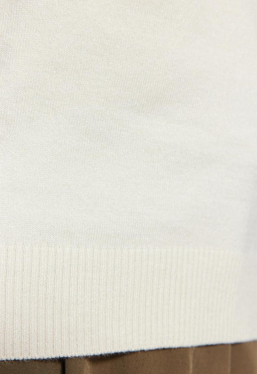 Trendyol - Premium Yarn Special Yarn Basic Knitwear Blouse with Soft Touch - Ecru