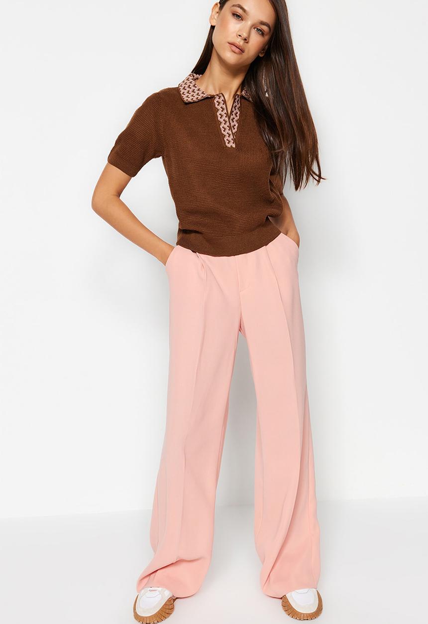 Trendyol - Polo Neck Knitwear Blouse - Mink