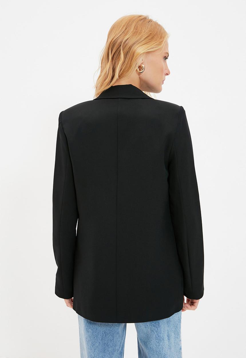 Trendyol - Regular Woven Blazer Jacket with Lining Details - Black