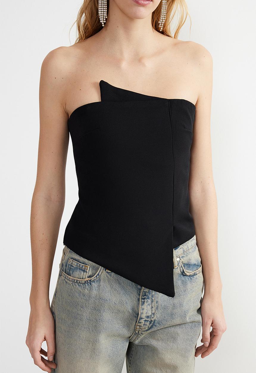 Trendyol - Woven Body Fitted Bustier - Black
