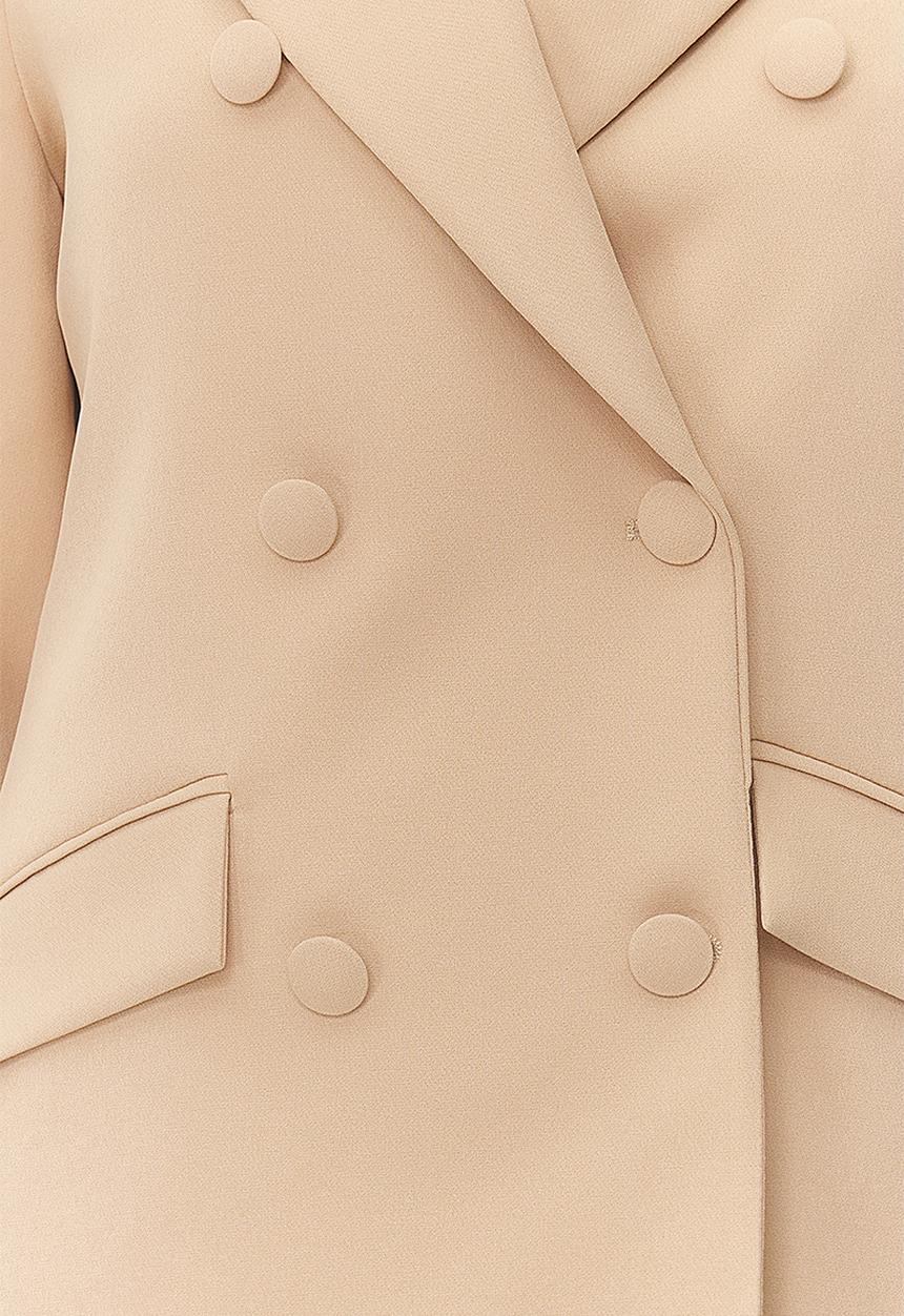 Trendyol - Regular Lined Double-Breasted Woven Blazer Jacket - Light Brown