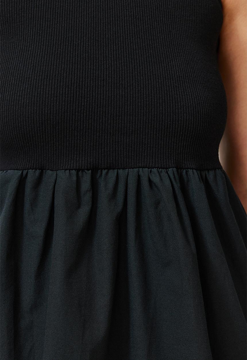 Trendyol - Waist Open Fabric Mixed Midi Woven Dress - Black