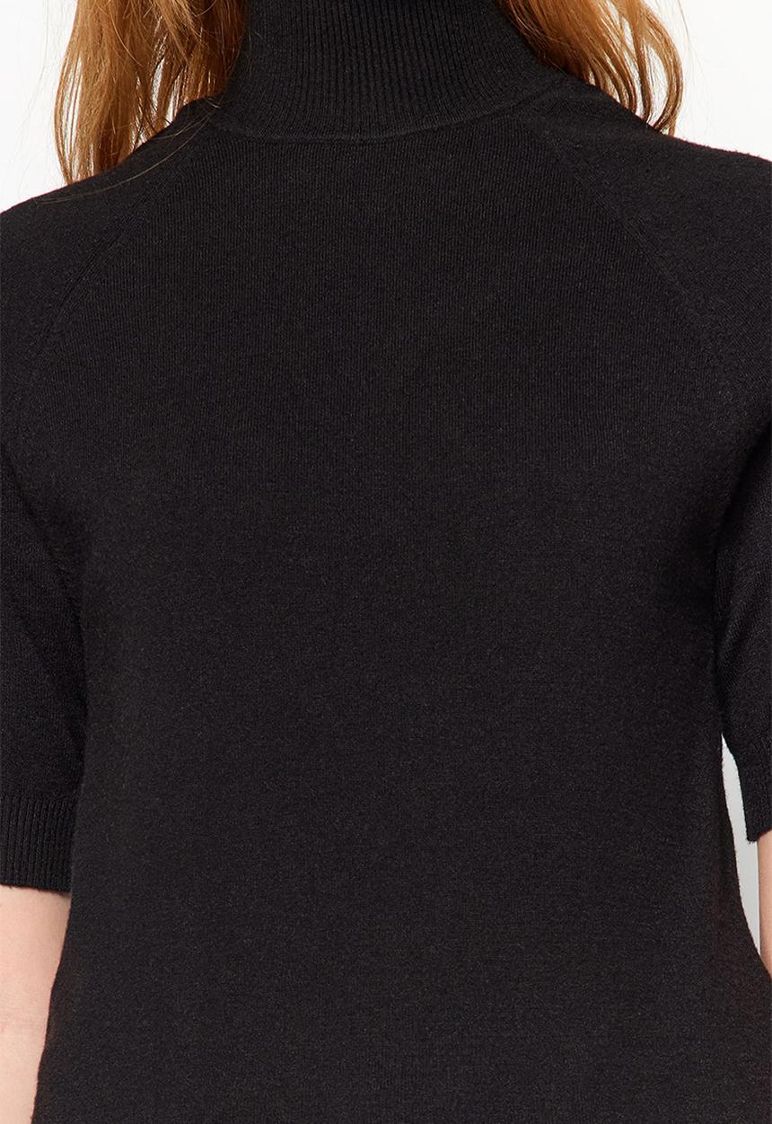 Trendyol - Premium Thread / Special Thread Basic Knitwear Blouse with Soft Touch - Black