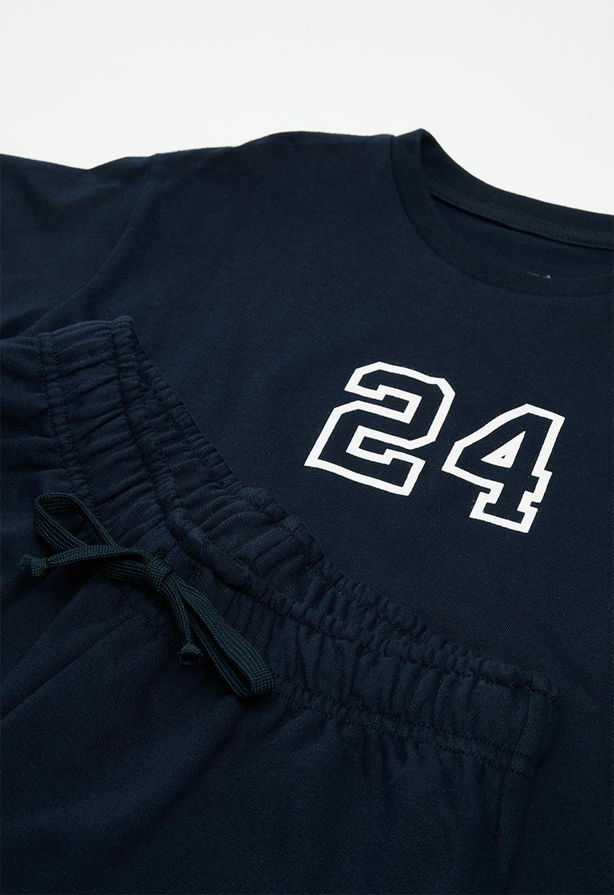 Pop Candy - Tee & short set- navy