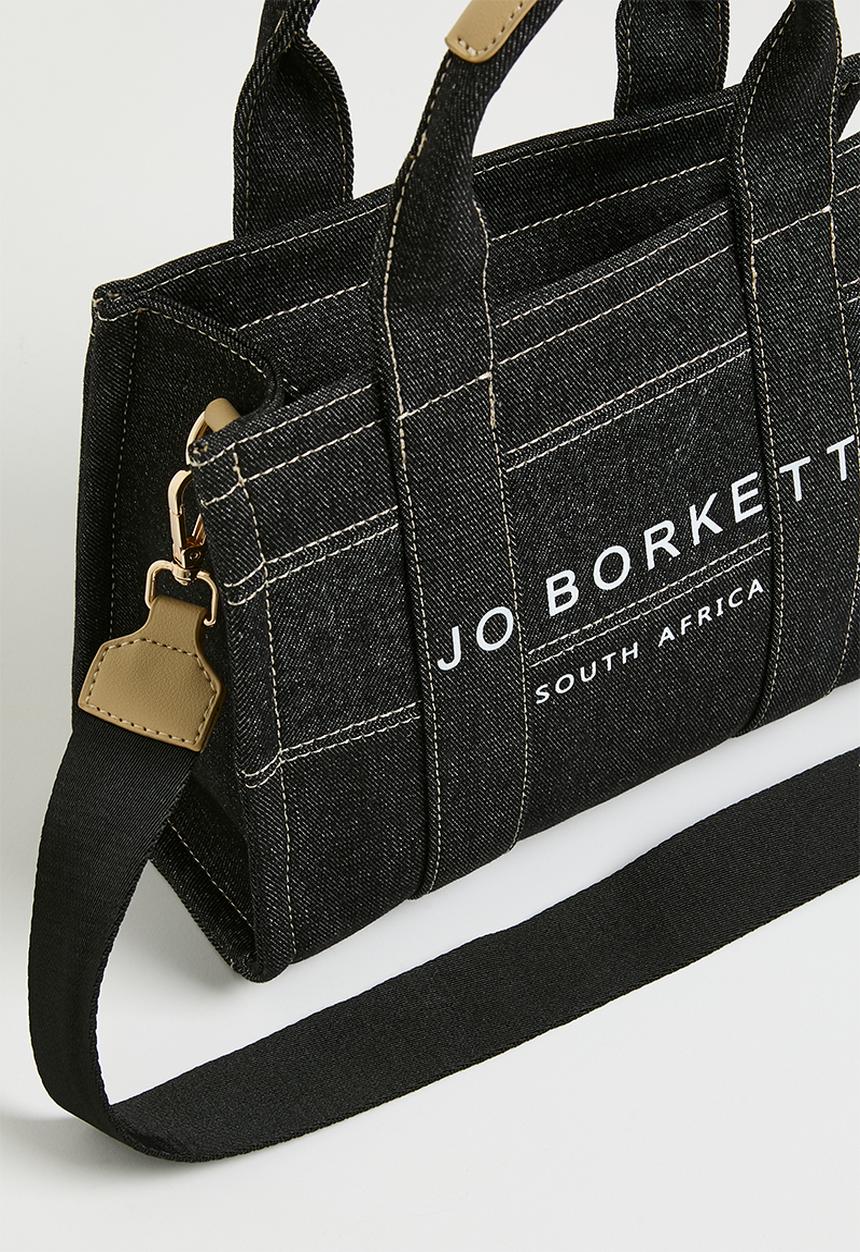 Jo Borkett - Denim medium shopper bag - black