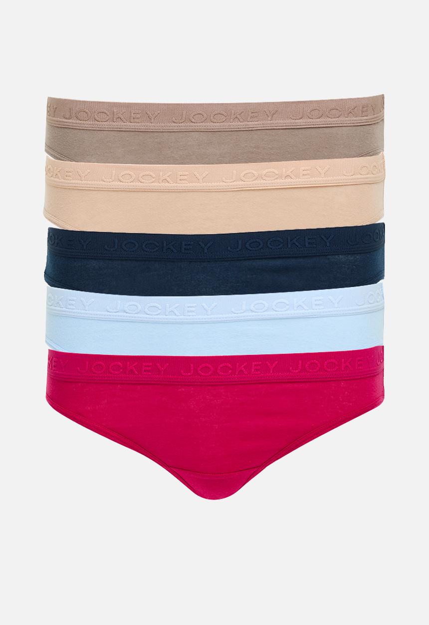 Jockey - 5 Pack plain tonal elastic bikini - multi