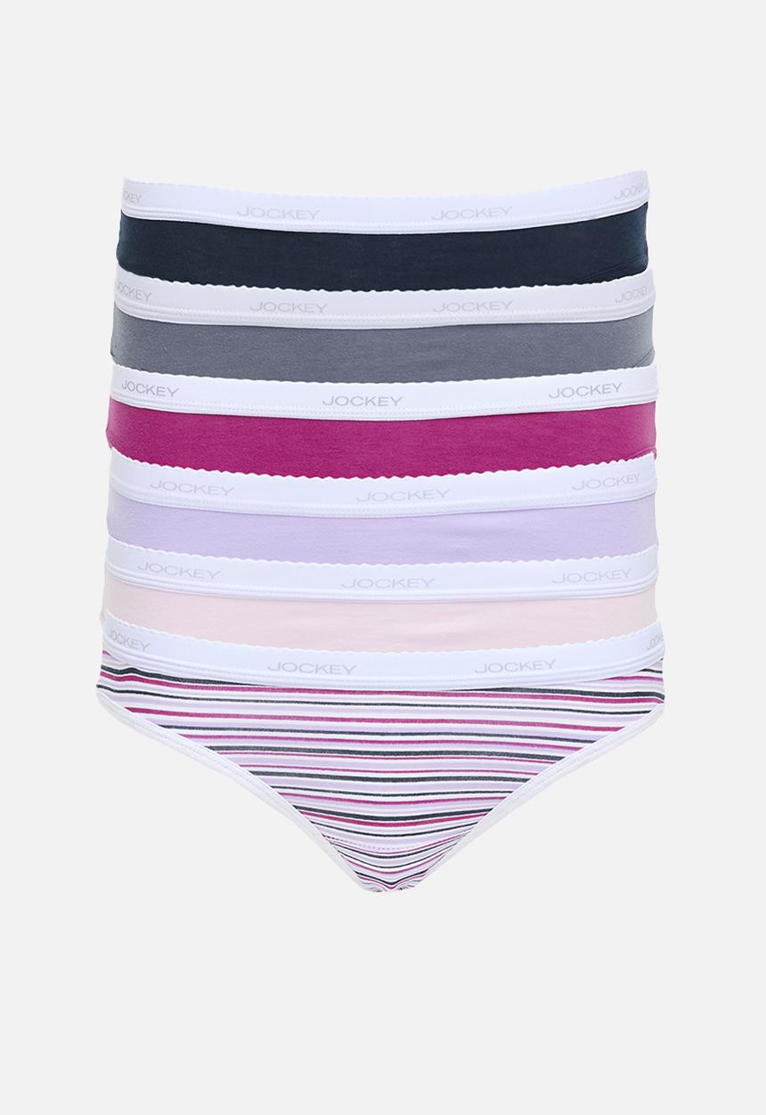 Jockey - 6 Pack value print bikini - pink/grey/blue/lilac/navy/therap