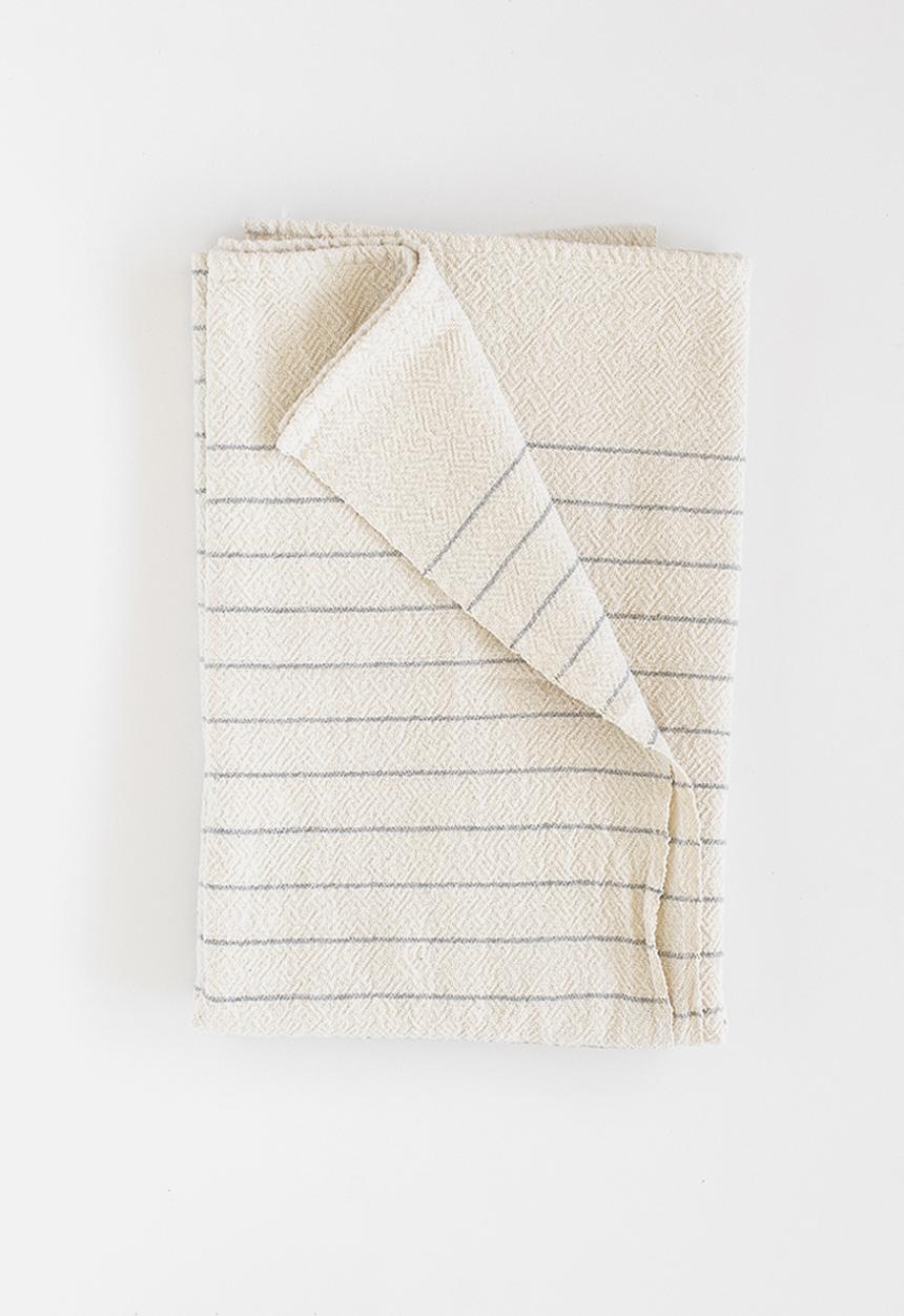 Barrydale Hand Weavers - Large pinstripe country towel - grey