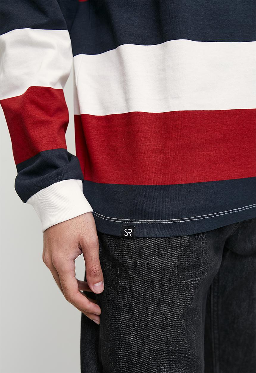 STYLE REPUBLIC - Rugby stripe collar sweat top - multi