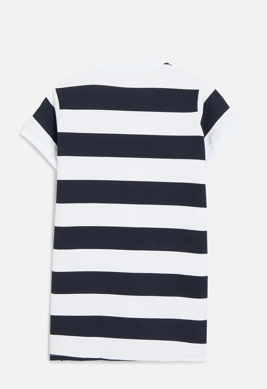 Pop Candy - T-shirt dress - navy & white stripe