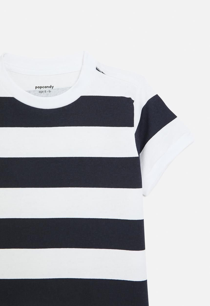 Pop Candy - T-shirt dress - navy & white stripe