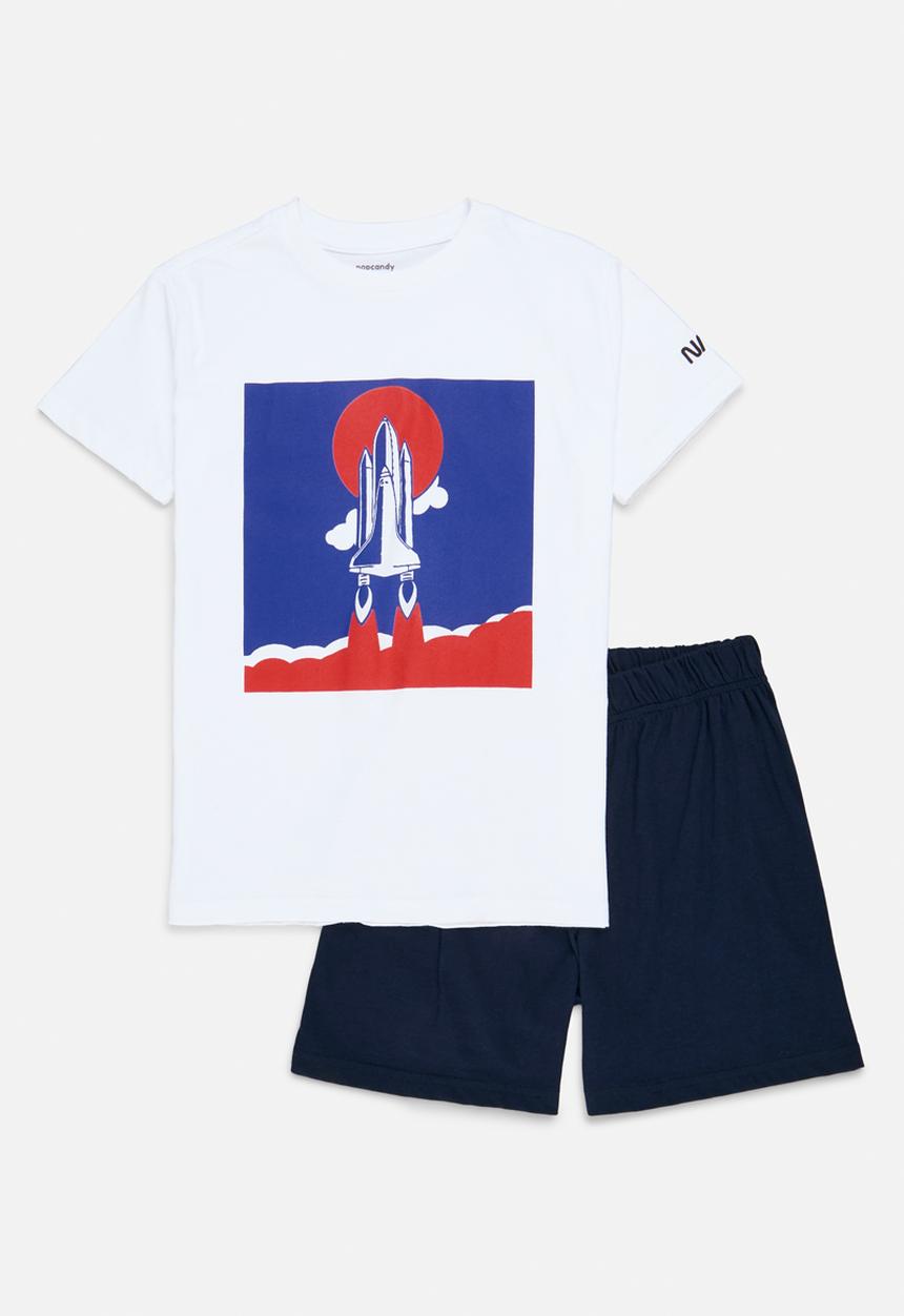 Pop Candy - Nasa pj set - white & navy