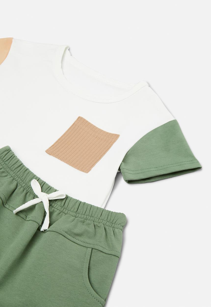 Pop Candy - Colour block tee and short set - multi
