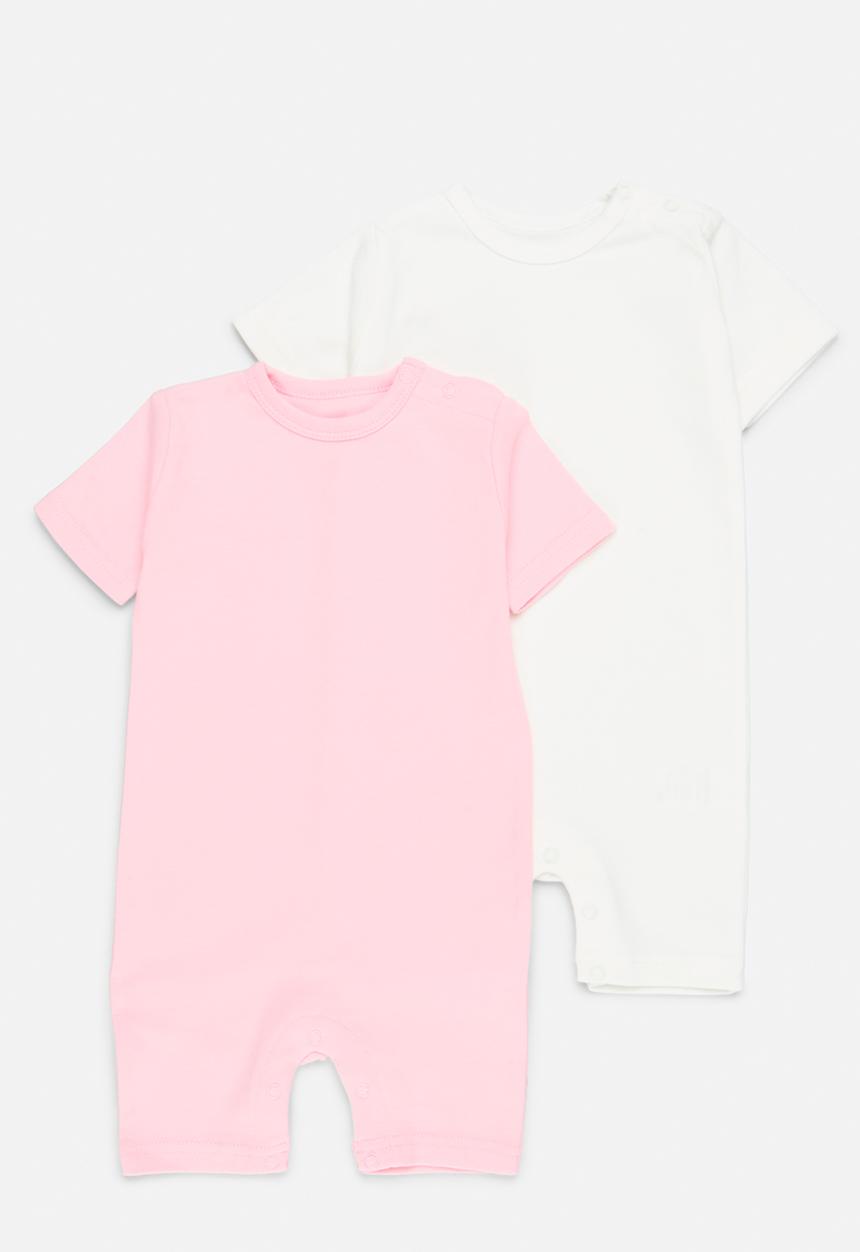 Pop Candy - 2 Pack romper set - pink & white
