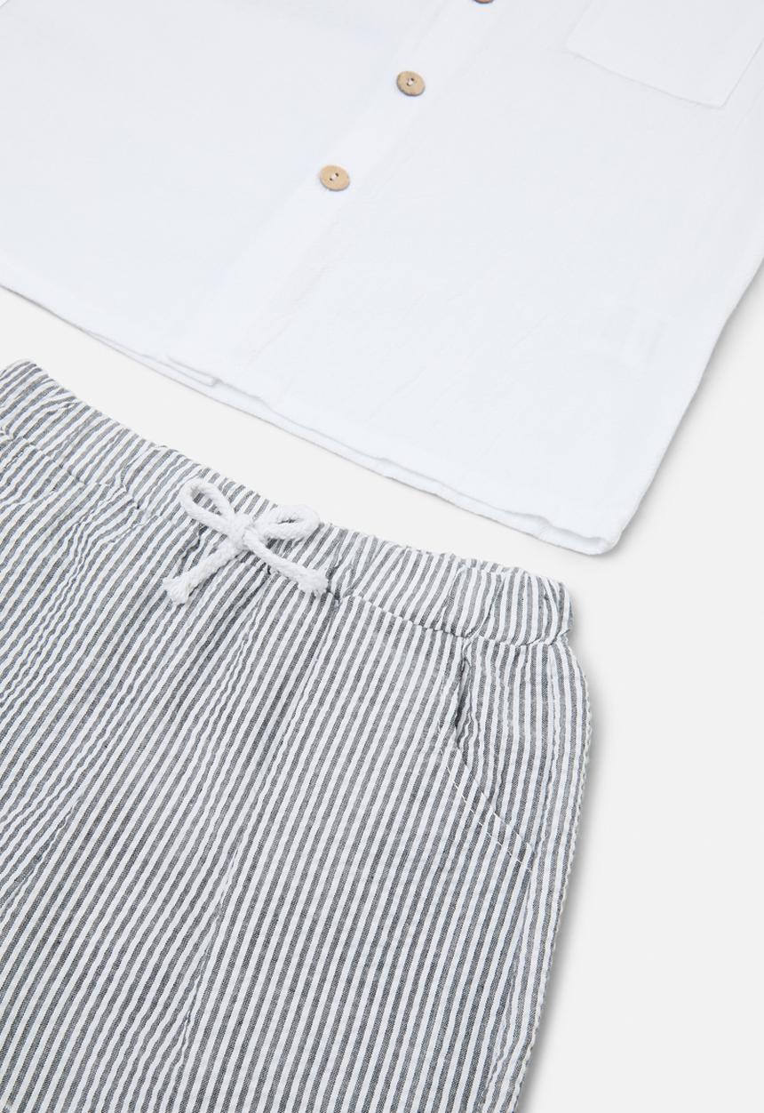 Pop Candy - Shirt and bottom set - grey & white