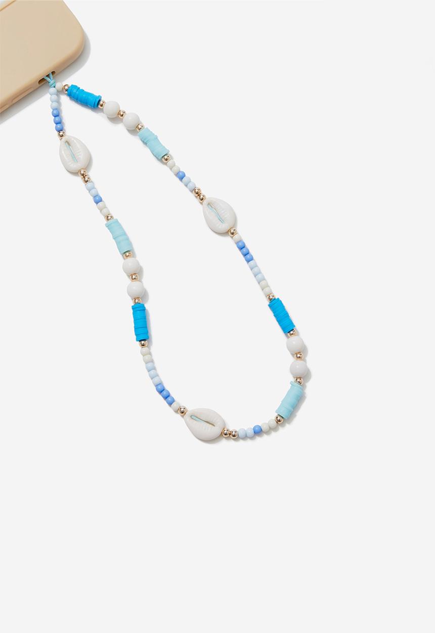 Typo - Carried Away Phone Charm Strap - Natural Shell/Blues
