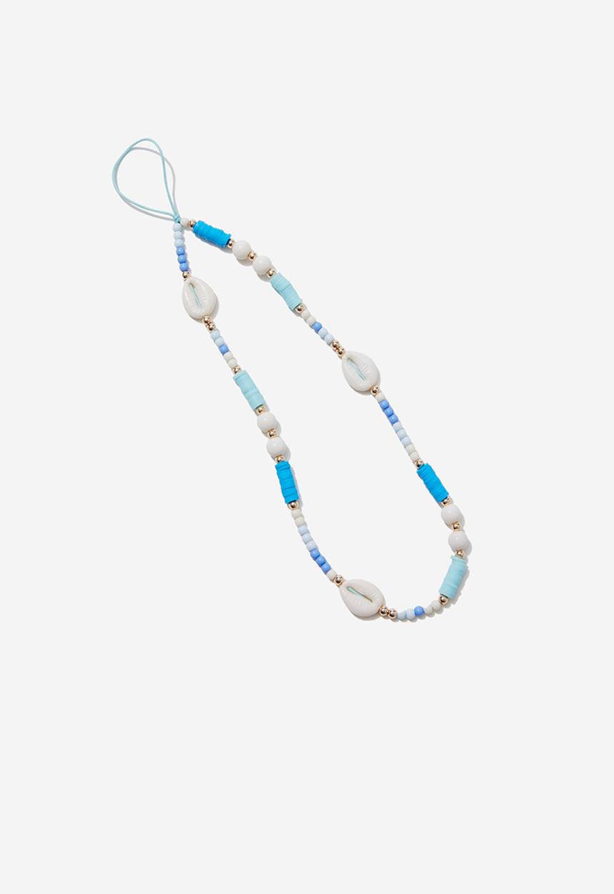 Typo - Carried Away Phone Charm Strap - Natural Shell/Blues
