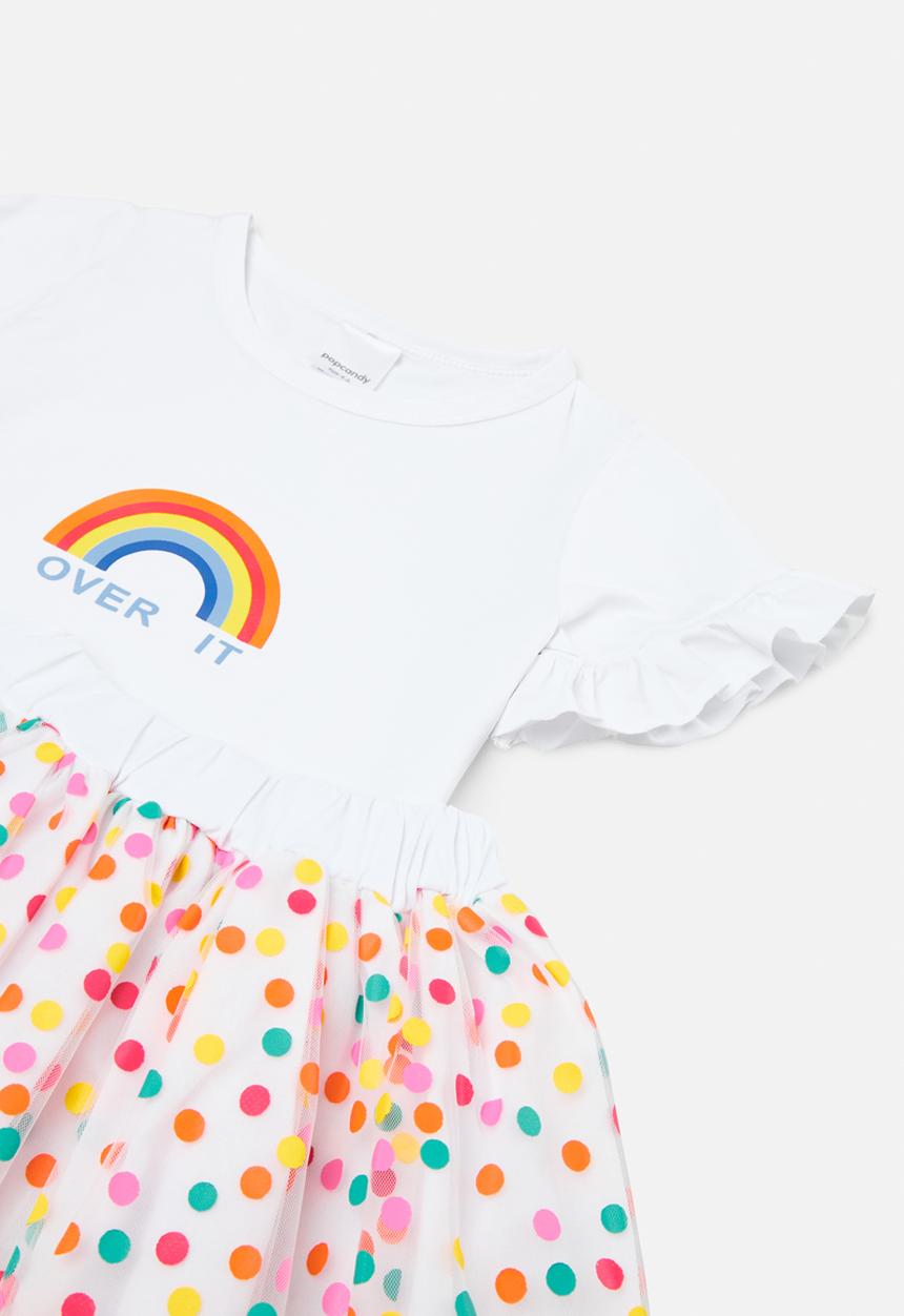 Pop Candy - Printed tee & tulle skirt set - pink & white