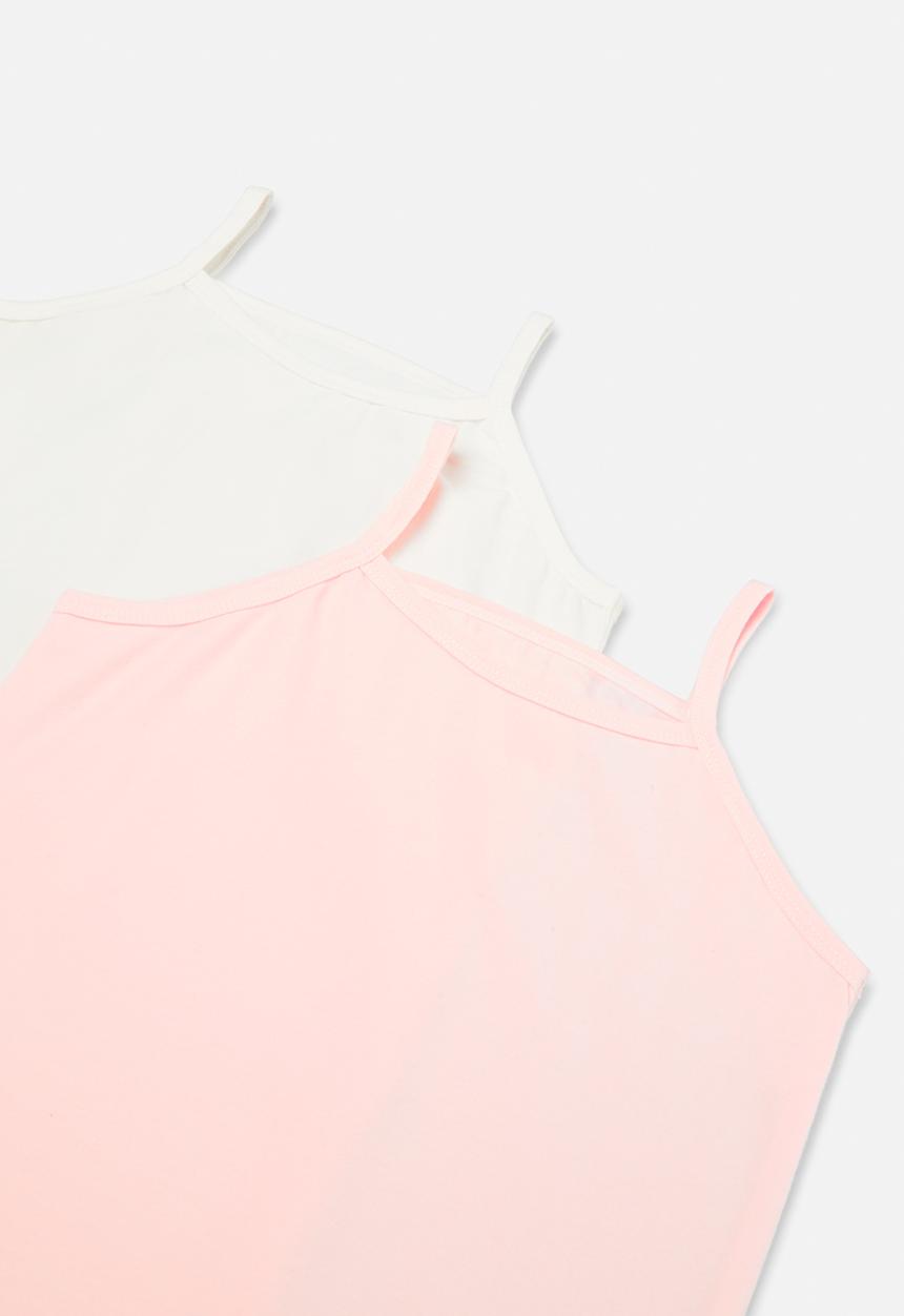 Pop Candy - 2 Pack cami vest set - pink & white