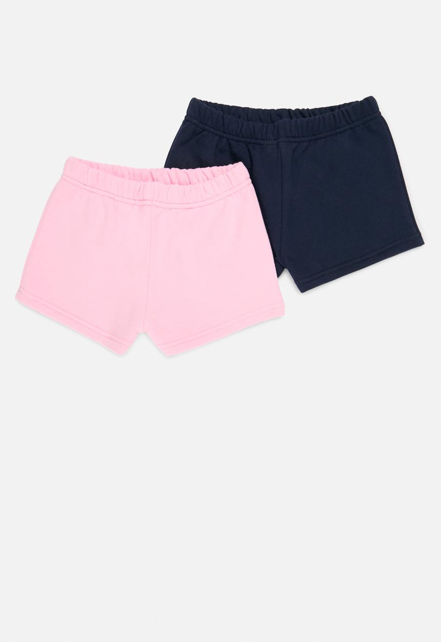 Pop Candy - 2 Pack sweatshort - pink & navy 