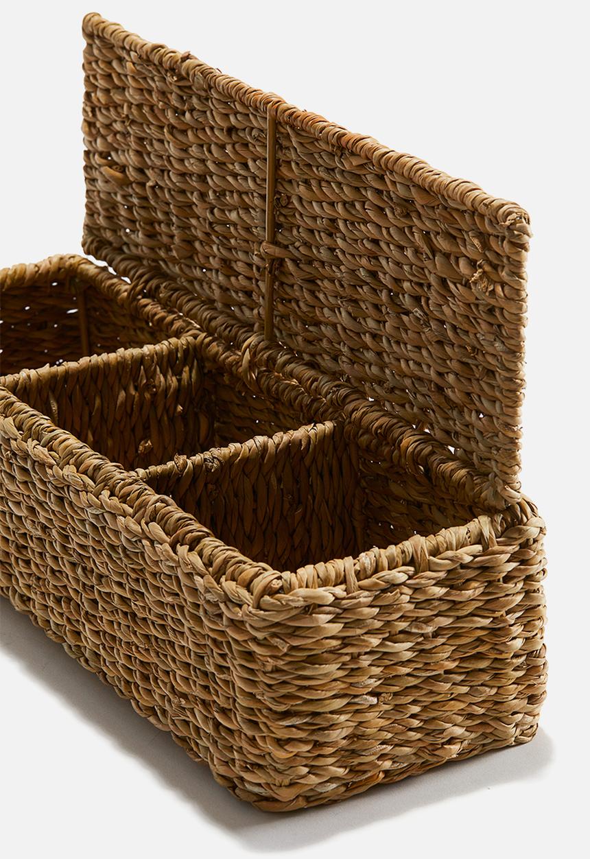 H&M - Seagrass storage basket with dividers - brown