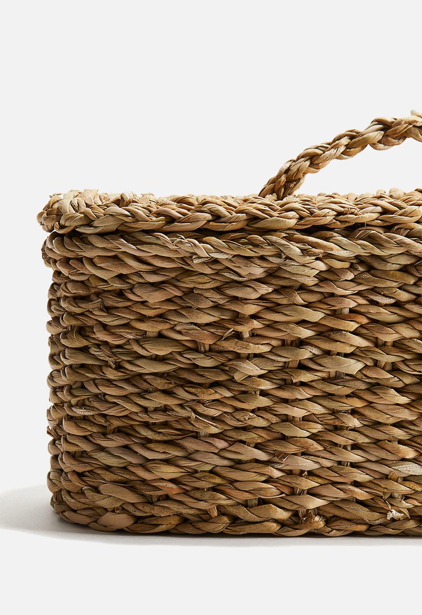 H&M - Braided straw lidded box - beige