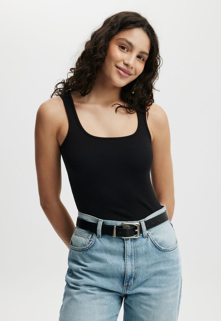Cotton On - Byron Scoop Tank - Black