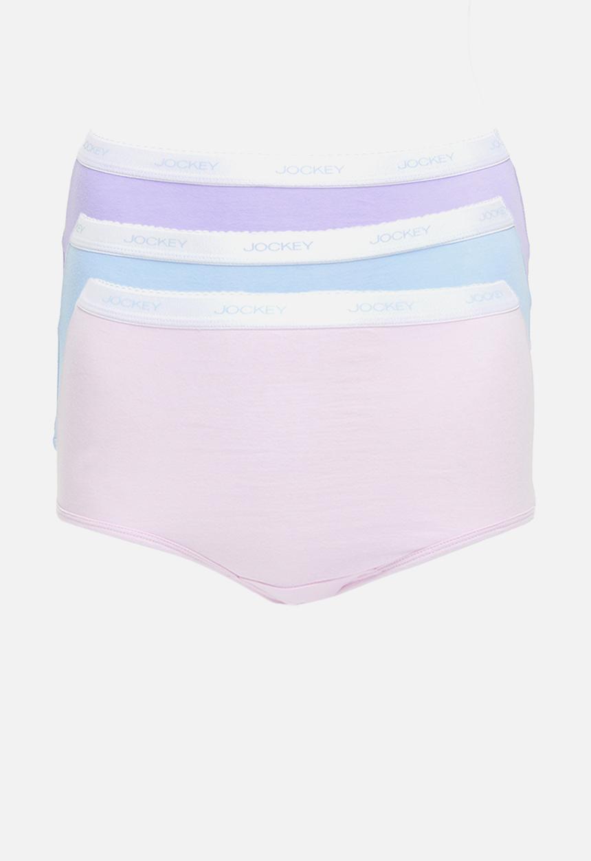 Jockey - 3 Pack plain full brief- Glacial Blue/Light Lilac/Digital Lavender