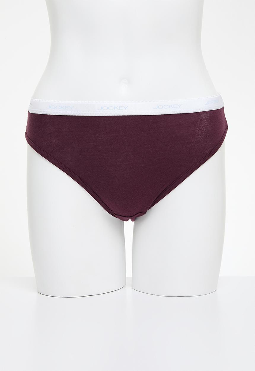 Jockey - 3 Pack plain french cut - Taupe/Marshmellow/Dark Cherry