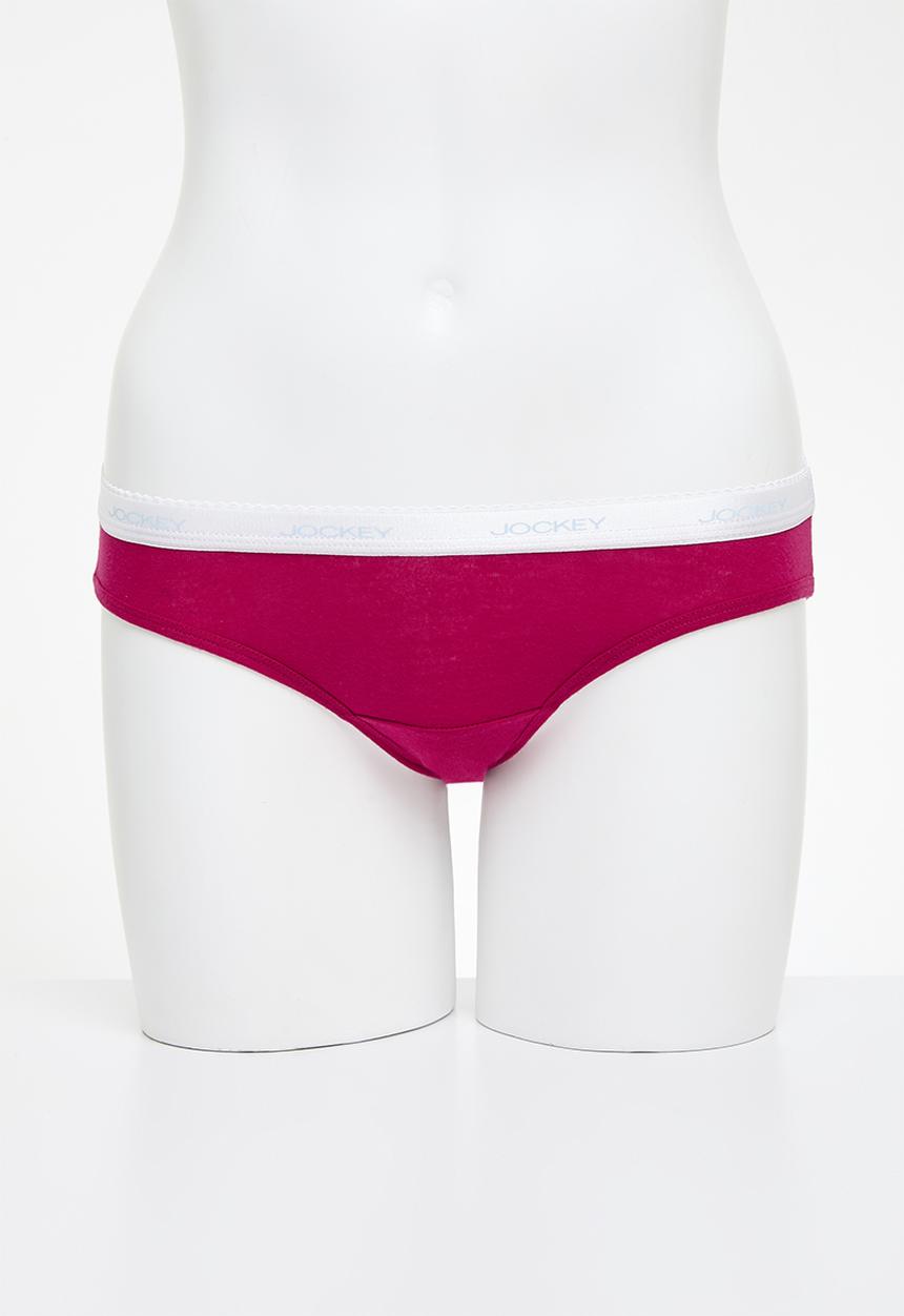 Jockey - 3 Pack printed bikini  - Red/Surfer Stripe/Tranquil Blue