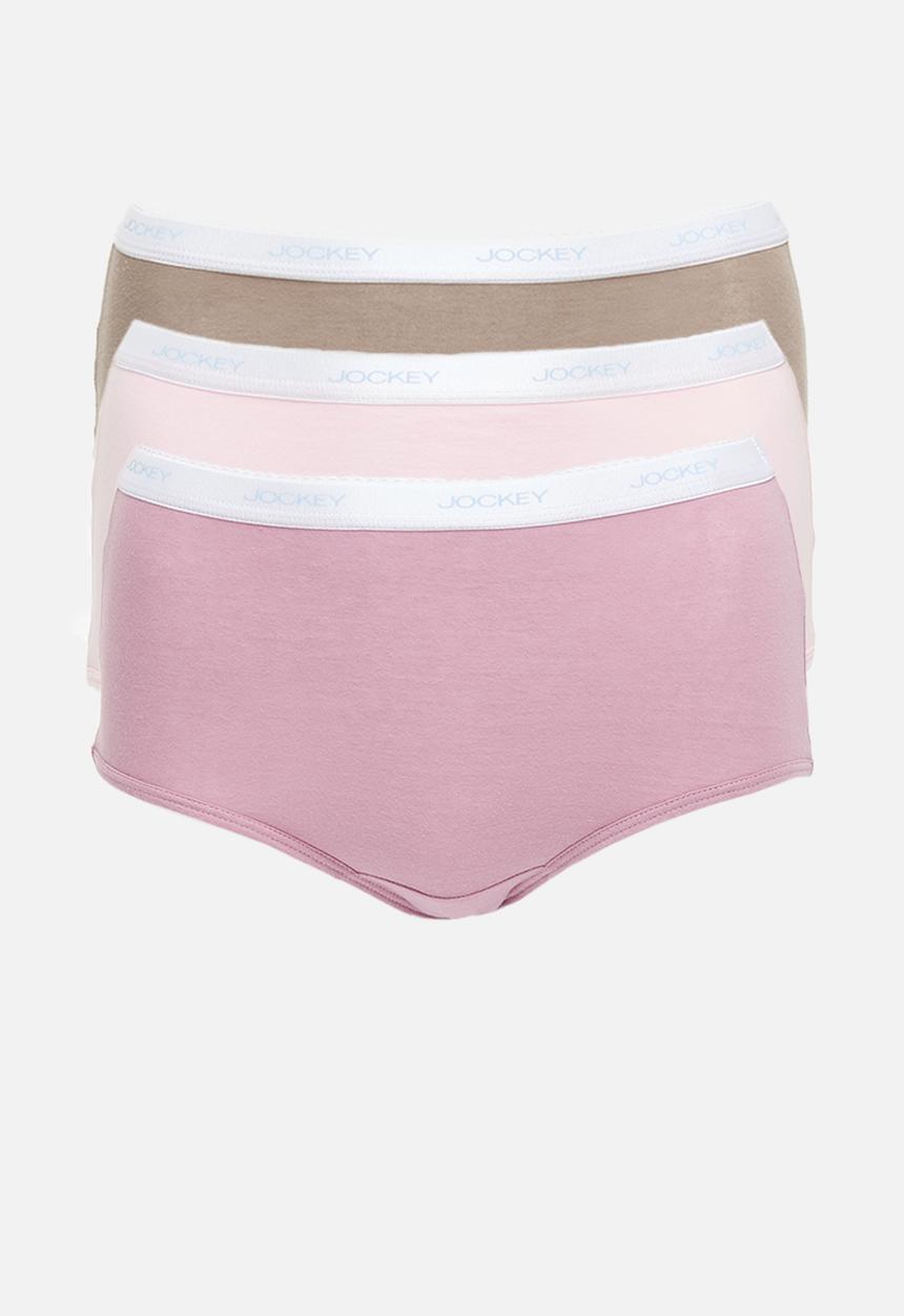 Jockey - 3 Pack plain full brief -  taupe/Pink/Marshmellow Pink