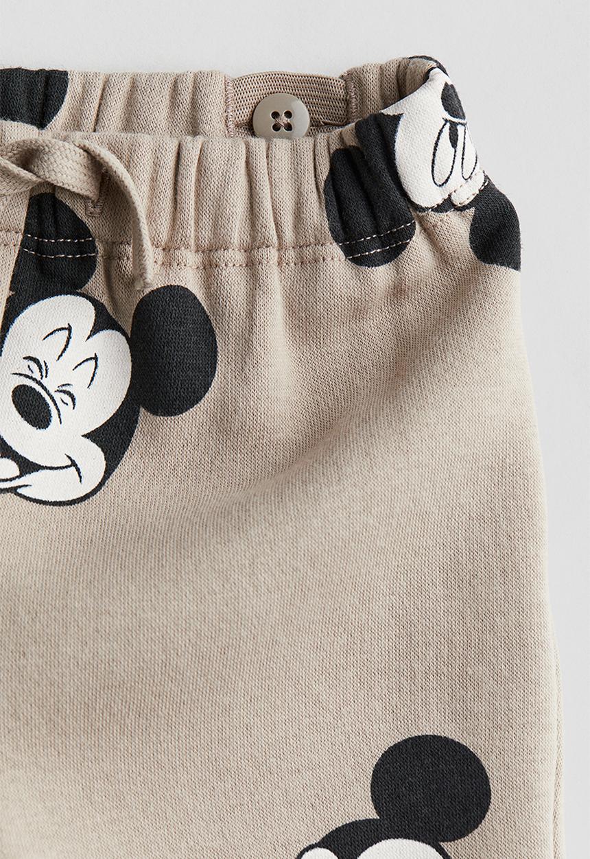 H&M - 2-Piece printed sweatshirt set - beige & mickey mouse
