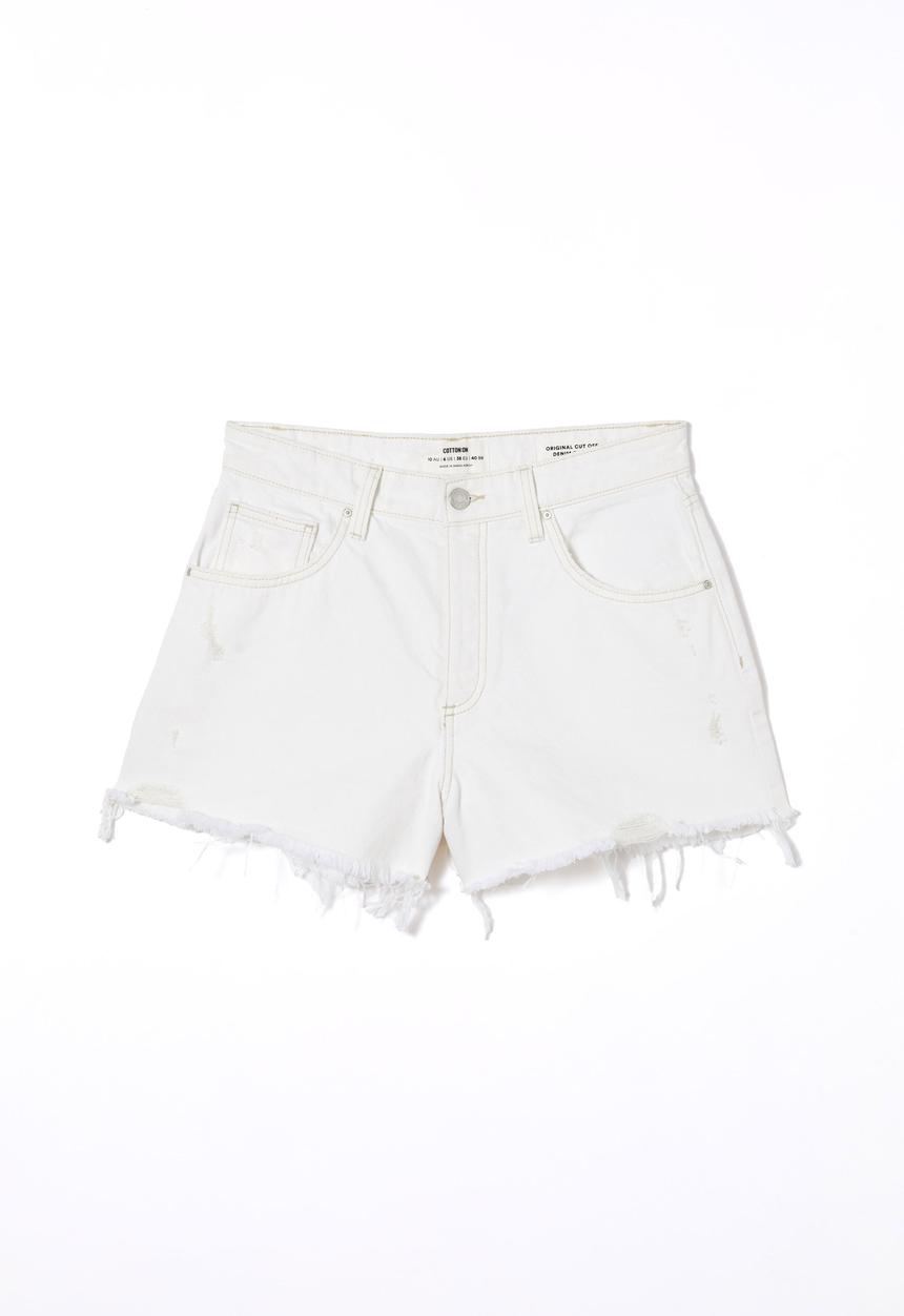 Cotton On - Original Cut Off Denim Short - Vintage White Rip