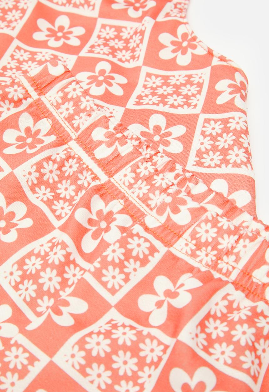 Pop Candy - Halter neck top and pants set - orange & white