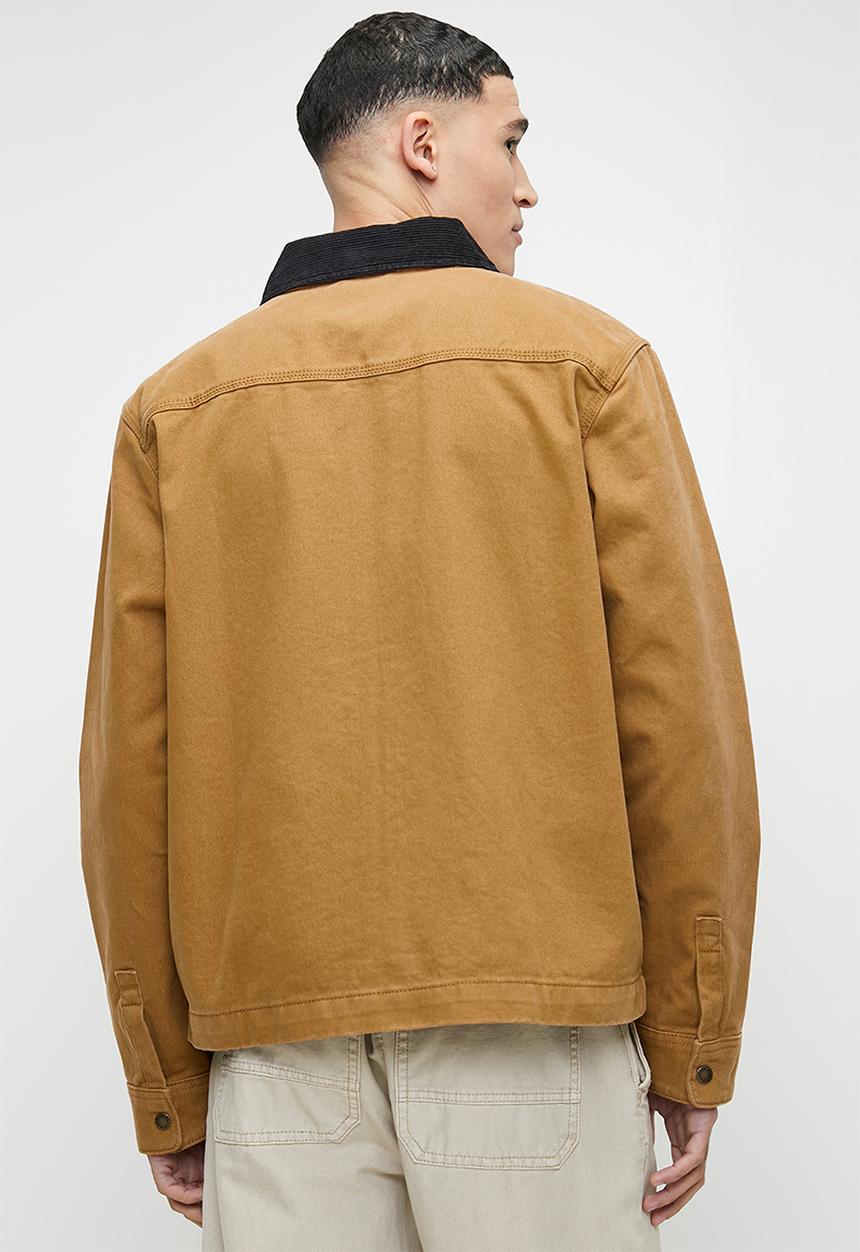 Cotton On - Cropped worker jacket - tobacco