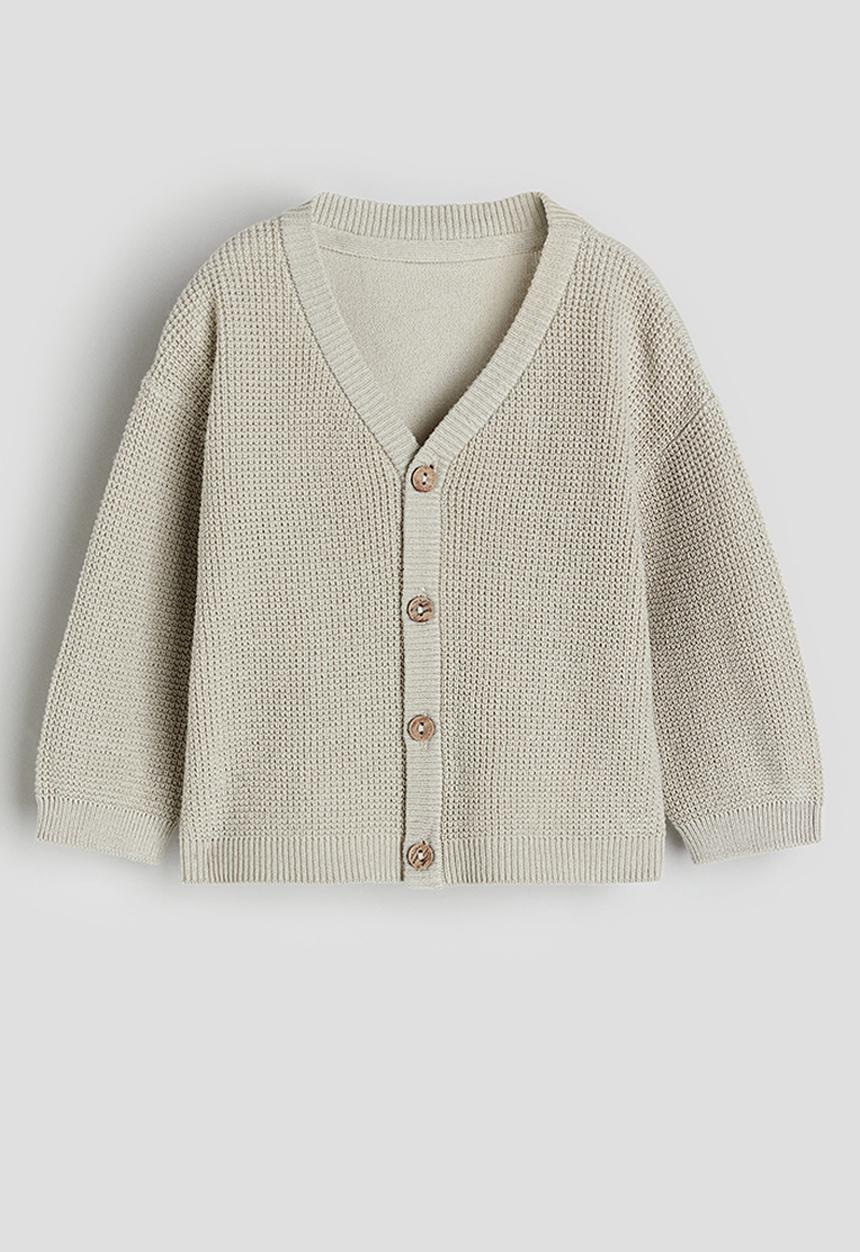 H&M - Waffle-knit cardigan - beige