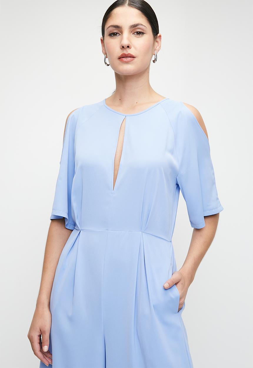 edit - Cold shoulder keyhole jumpsuit - hydrangea