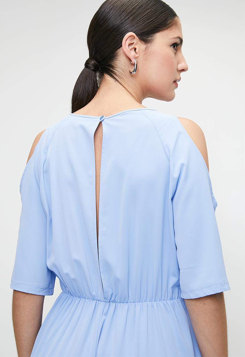 edit - Cold shoulder keyhole jumpsuit - hydrangea