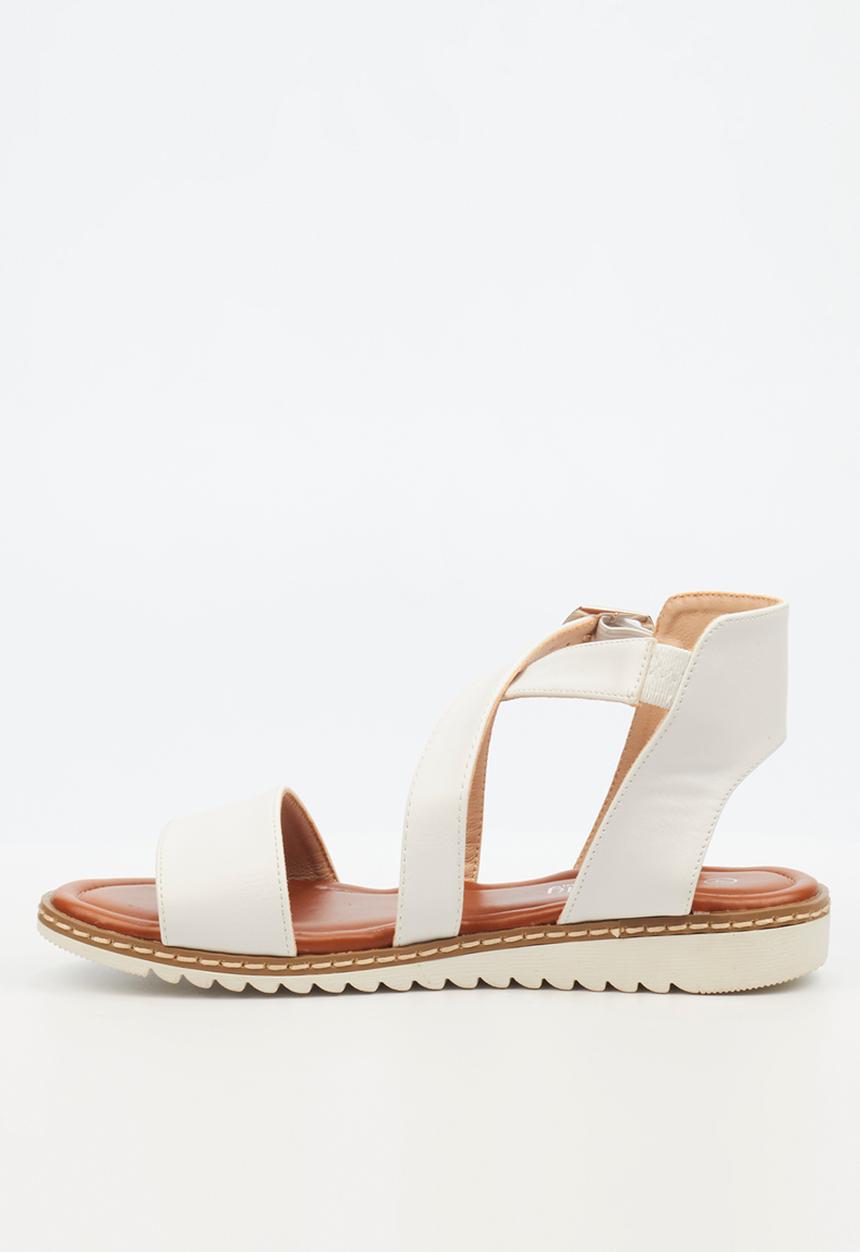 Butterfly Feet - Walnut 4 ankle strap - white