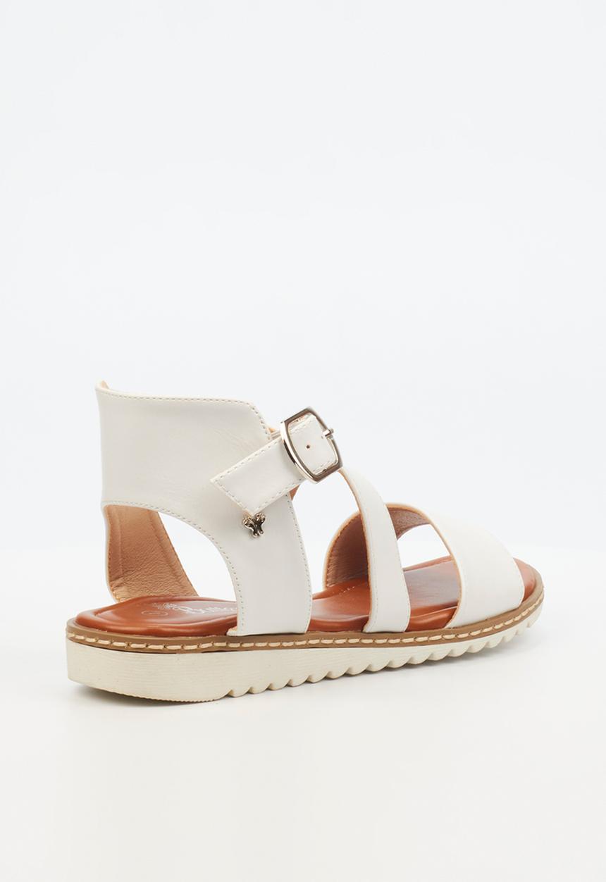 Butterfly Feet - Walnut 4 ankle strap - white