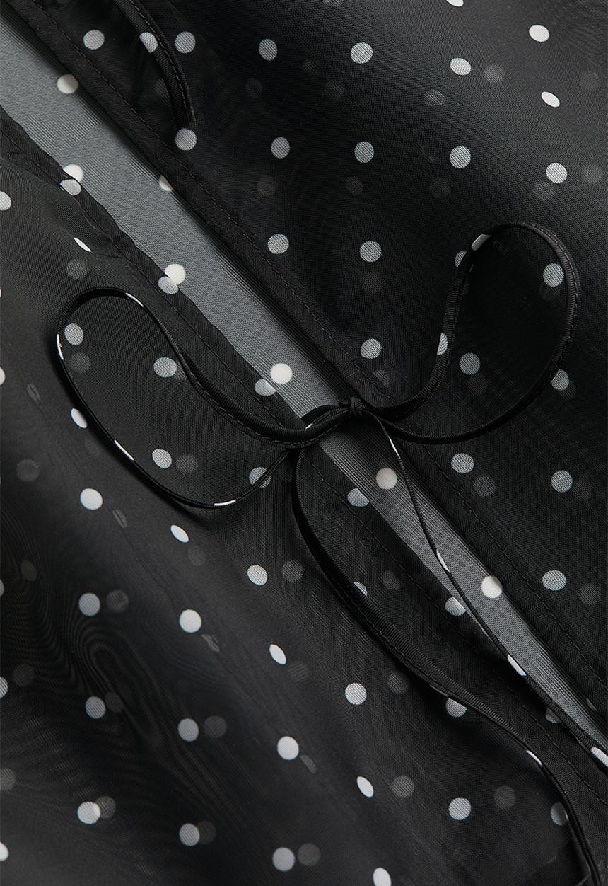 H&M - Open-back organza vest top - black & spotted